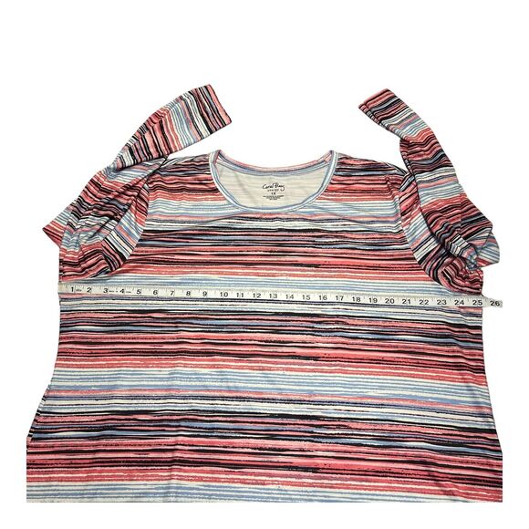 Coral Bay Energy Shirt Women's 1X Multicolor Striped Polyester Stretch Pullover - Picture 4 of 6